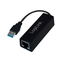 LogiLink LogiLink UA0184. Aansluiting 1: USB 3.0 A, Aansluiting 2: RJ-45, Geslacht connector: Mannelijk/Vrouwelijk. Kleur van het product: Zwart