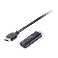Equip 133438. Aansluiting 1: DisplayPort, Aansluiting 2: HDMI. Lengte snoer: 0,2 m, Kleur van het product: Zwart