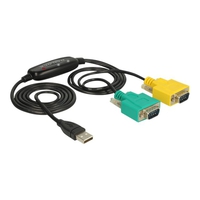 Delock Adapter USB 2.0 Typ-A > 2 x Seriell DB9 RS-232 - Delock