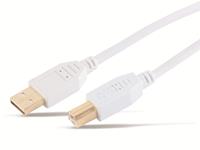 USB2.0-Anschlusskabel, A/B, 1 m, vergoldet
