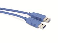 USB3.0 Anschlusskabel, A/A, 0,5m, blau