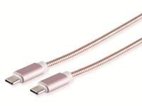USB2.0 Typ-C Kabel, Metall-Mantel, 1 m, rosegold