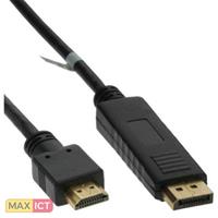 InLine 17185 5m HDMI DisplayPort Zwart video kabel adapter