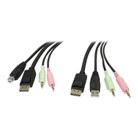 StarTech.com 1,8m 4-in-1 USB DisplayPort KVM-Switch Kabel mit Audio und Mikrofon - Video- / USB- /