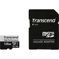 transcend Premium 330S microSDXC-kaart 128 GB Class 10, UHS-I, UHS-Class 3, v30 Video Speed Class A2-vermogensstandaard, Incl. SD-adapter