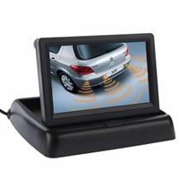 huismerk 4.3 inch vouwen auto Rearview LCD display 2 kanalen AV Input(Black)