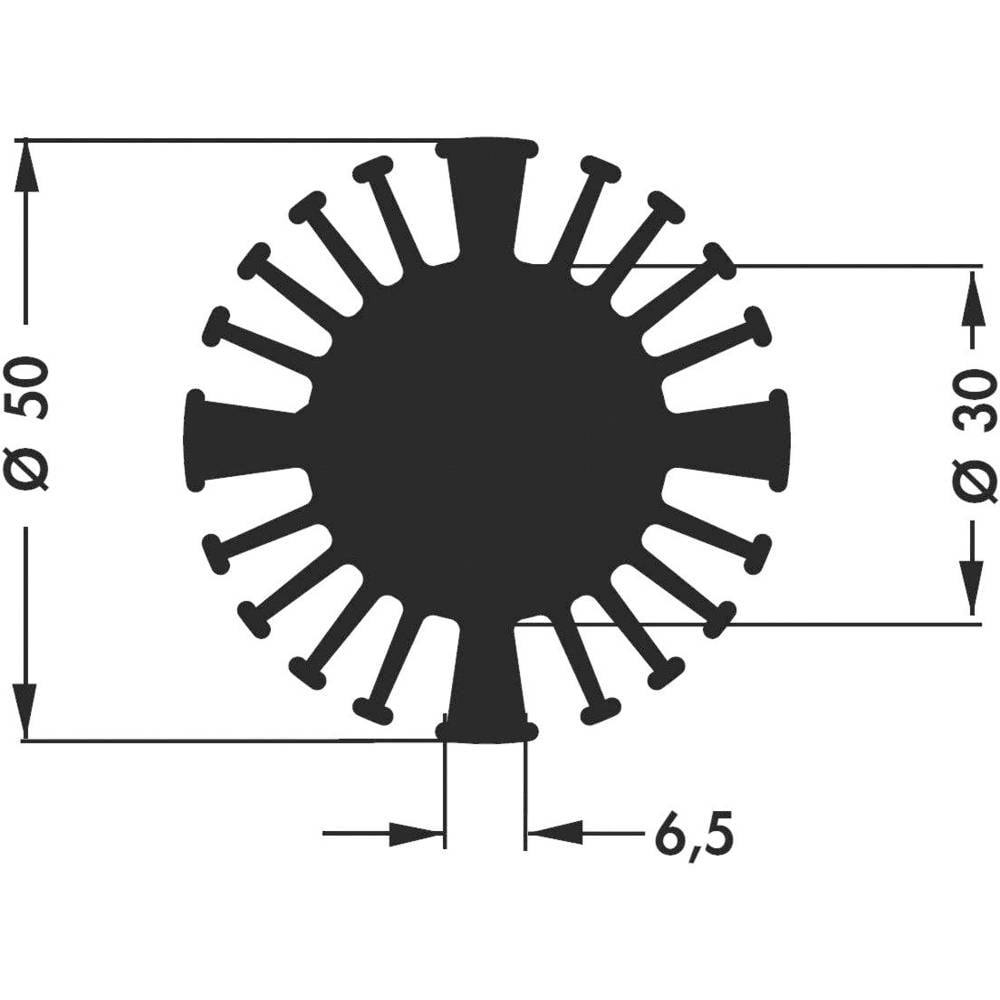 fischerelektronik Fischer Elektronik 10021932 SK 602 25 SA LED-koellichaam 2.3 K/W (Ø x h) 50 mm x 25 mm