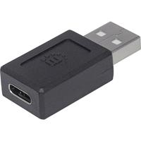 Manhattan USB 2.0 Adapter [1x USB-A 2.0 stekker - 1x USB-C bus] Stekker past op beide manieren