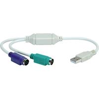 Value USB 2.0 Adapterkabel [1x USB-A 2.0 stekker - 2x PS/2-bus] 12.99.1075