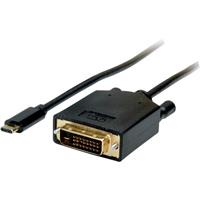 Value 11.99.5832 Adapterkabel [1x USB-C stekker - 1x DVI-stekker 24+1-polig] Zwart 2.00 m