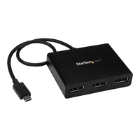 startech .com MSTCDP123DP - Externe video-adapter - 3 poorts MST hub - USB Type C naar 3x DP - USB-C - 3 x DisplayPort - zwart