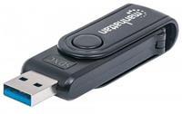 manhattan Mini Multi-Card Reader/Writer USB 3.0 externer Card Reader/Writer 24-in-1 Externe geheugenkaartlezer USB 3.2 Gen 1 (USB 3.0), SD, MMC mobile,
