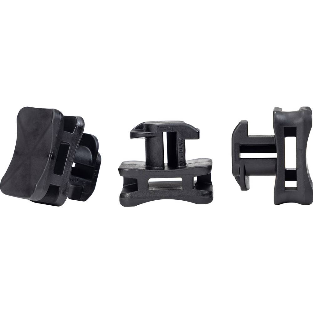 HellermannTyton ACFM4W8PT2.2 Kabelbindervoetje Profielrail 151-03247 Stootbestendig Zwart 25 stuk(s)