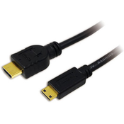 LogiLink HDMI Aansluitkabel HDMI-A stekker, HDMI-mini-C stekker 1.00 m Zwart CH0021 HDMI-kabel