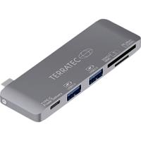 terratec USB 2.0 Adapter [1x USB 3.2 Gen 1 bus C (USB 3.0), USB 3.2 Gen 1 bus C (USB 3.0), USB-C bus (Power Delivery), MicroSD-kaartenslot, SD-kaartslot - 1x