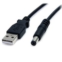 Startech 2m USB to Type M Barrel Cable USB to 5.5mm 5V DV Cable