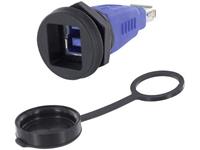 encitech 1310-1030-02 1310-1030-02 USB-connector Adapter, inbouw M22 Zwart, Blauw 1 stuk(s)