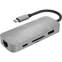 Terratec CONNECT C8 USB-C (USB 3.2 Gen 2) Multiport Hub Grau