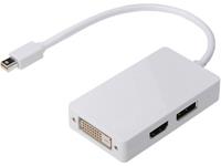 Digitus ASSMANN Electronic AK-340509-002-W. Aansluiting 1: mini DP, Aansluiting 2: DP+HDMI+DVI. Lengte snoer: 0,2 m, Kleur van het product: Wit