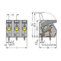 WAGO 2706-210 Federkraftklemmblock 6.00mm² Polzahl 10 Grau 10St.