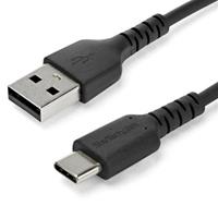 startech .com 2m USB A to USB C Charging Cable - Durable Fast Charge & Sync USB 2.0 to USB Type C Data Cord - Aramid Fiber M/M 60W Black - USB-kabel - USB (M) recht naar USB-C (M) recht - Thunderbolt 3 / USB 2