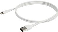 startech .com 1 m USB naar Lightning kabel - Apple MFi gecertificeerd - i-phone oplaadkabel - robuust DuPont Kevlar - wit - Lightning-kabel - USB (M) recht naar Lightning (M) recht