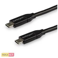 StarTech .com USB-C naar USB-C kabel met 5A/100W Power Delivery M/M 3 m USB 2.0 USB-IF certificatie. Lengte snoer: 3 m, Aansluiting 1: USB C, Aansluiting 2: USB C, USB-versie: USB 2.0, Maximale overdr