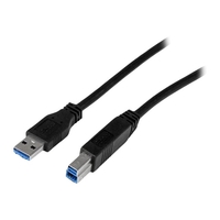 StarTech.com 1m zertifiziertes USB 3.0 SuperSpeed Kabel A auf B - Schwarz - USB 3 Anschlusskabel -