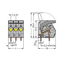 WAGO 2706-102/000-009 Federkraftklemmblock 6.00mm² Polzahl 2 Lichtgrau 85St.