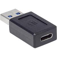Manhattan USB 3.2 Gen 2 (USB 3.1 Gen 2) Adapter [1x USB 3.2 Gen 2 stekker A (USB 3.1) - 1x USB-C bus]