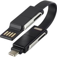 Renkforce Snoerontwarder Adapterkabel [2x USB-A 2.0 stekker, USB-C stekker - 2x Apple dock-stekker Lightning, USB-C stekker, Micro-USB-stekker] Stekker past op