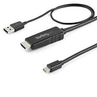 startech .com 3ft (1m) HDMI to Mini DisplayPort Cable 4K 30Hz, Active HDMI to mDP Adapter Converter Cable with Audio, USB Powered, Mac & Windows, HDMI Male to mDP Male Video Adapter Cable - HDMI to mDP Convert