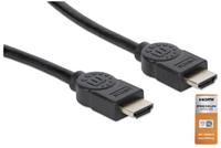 Manhattan HDMI Cable with Ethernet, 4K@60Hz (Premium High Speed), 1.8m, Male to Male, Black, Ultra