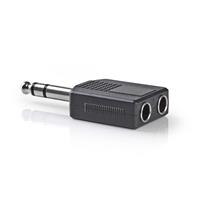 Jack male naar jack female (2x) stereo adapter