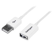 StarTech.com 2m USB 2.0 Verlängerungskabel A auf A - Stecker/Buchse - Weiß - USB A (St) auf USB A