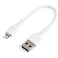 startech .com 15cm(6 in) Durable White USB-A to Lightning Cable, Heavy Duty Rugged Aramid Fiber USB Type A to Lightning Charger/Sync Power Cord, Apple MFi Certified iPad/iPhone 12 Pro Max - iPhone 7/8/11/11 Pr