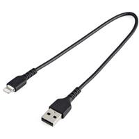 startech .com 12 in (30cm) Durable Black USB-A to Lightning Cable, Heavy Duty Rugged Aramid Fiber USB Type A to Lightning Charger/Sync Power Cord, Apple MFi Certified iPad/iPhone 12 Pro Max - iPhone 7/8/11/11 