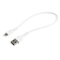 startech .com 12 in (30cm) Durable White USB-A to Lightning Cable, Heavy Duty Rugged Aramid Fiber USB Type A to Lightning Charger/Sync Power Cord, Apple MFi Certified iPad/iPhone 12 Pro Max - iPhone 7/8/11/11 