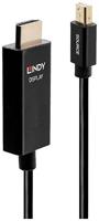 LINDY Aansluitkabel Mini DisplayPort stekker, HDMI-A stekker 1 m Zwart 40921 DisplayPort-kabel