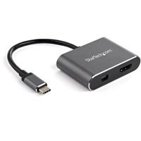 startech .com USB-C naar mini DisplayPort / HDMI multiport video adapter - 4K 60Hz UHD - 2-in-1 USB Type C naar HDMI/mDP display of scherm (CDP2HDMDP) - Aansluitadapter voor video - USB-C (M) naar HDMI, Mini D