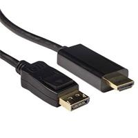 ACT - Conversion cable DisplayPort male to hdmi-a male 5,00 m. Length: 5 m Dp male - hdmi a male 5.00m (AK3992) (AK3992)
