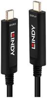 LINDY Aansluitkabel USB-C stekker, USB-C stekker 15.00 m Zwart 38503 USB-C-displaykabel