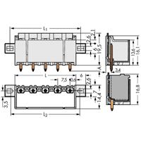 WAGO 2092-3403/205-000 Male behuizing-board 2092 Totaal aantal polen: 3 Rastermaat: 7.50 mm 100 stuk(s)