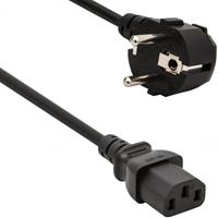 Powercord mains connector CEE7/7 male (angled) - C13 black 5.00 m. Length: 5 m Powercord schuko-c13 bk 5.00m (AK5016) (AK5016) - ACT