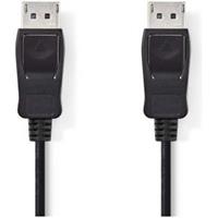 Nedis Displayport-Kabel / DisplayPort Stecker / DisplayPort Stecker / 4K@60Hz / Vernickelt / 3.00 m / rund / PVC / Schwarz / Plastikbeutel
