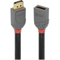 LINDY DisplayPort Verlängerungskabel 0.50m vergoldete Steckkontakte Anthrazit, Schwarz, Rot [