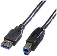Roline USB-kabel USB 3.2 Gen1 (USB 3.0 / USB 3.1 Gen1) USB-A stekker, USB-B stekker 3.00 m Zwart Afgeschermd 11.02.8871