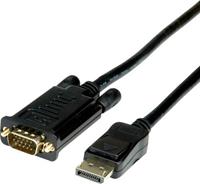 Roline DisplayPort Aansluitkabel 1.00 m 11.04.5970 Zwart [1x DisplayPort stekker - 1x VGA-stekker]