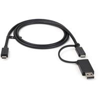 startech .com 1m USB-C Kabel met USB-A Adapter Dongle - Hybride 2-in-1 USB C Kabel met USB-AUSB-C naar USB-C (10Gbps100W PD), USB-A naar USB-C (5Gbps) - Ideaal voor Hybride Docking Station (USBCCADP) - USB-kab