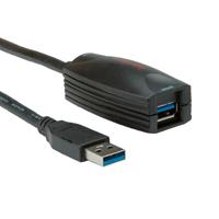 roline USB A 3.2 Gen 1 Actieve Verlengkabel 5m Zwart